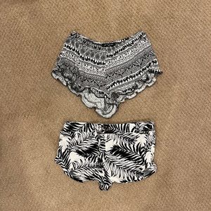 Black & White Flowy Summer Shorts